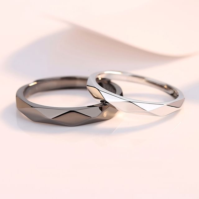 Tinseltown-Couple Matching Diamond Cut Alloy Open Ring Various Designs
