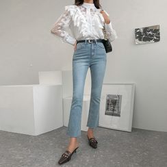 DABAGIRL - Washed Boot-Cut Jeans DABAGIRL - Washed Boot-Cut Jeans