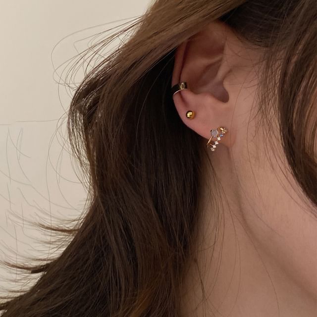 Panda Dama-Rhinestone Layered Earring