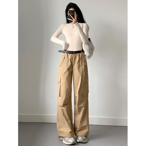 Girls Supply - Straight-Cut Loose Cargo Pants with Belt