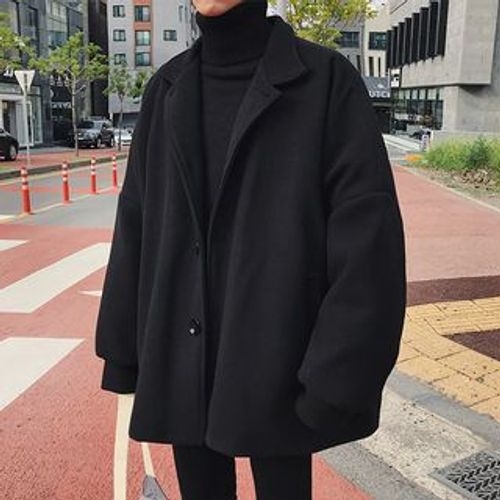 black button up coat