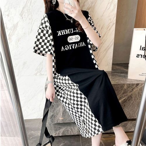 Checkerboard t outlet shirt dress