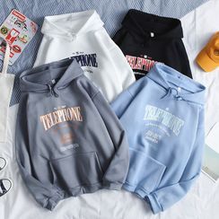 Downtown - Letter Print Hoodie Downtown - Letter Print Hoodie