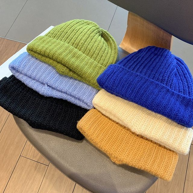 Pompabee-Plain Knit Beanie