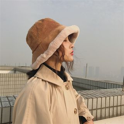 YYG - 人工ファートリムコーデュロイバケットハット YYG - 人工ファートリムコーデュロイバケットハット