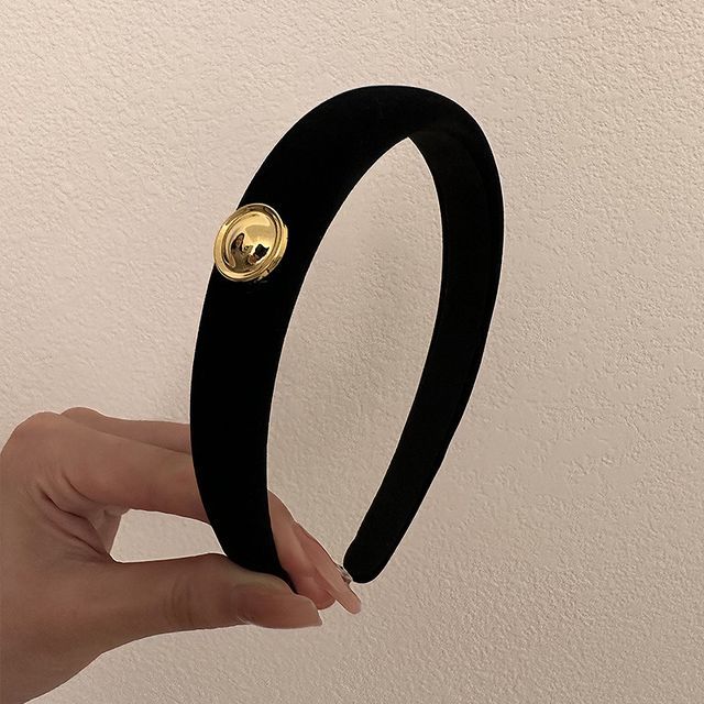 Kayochs-Button Velvet Headband