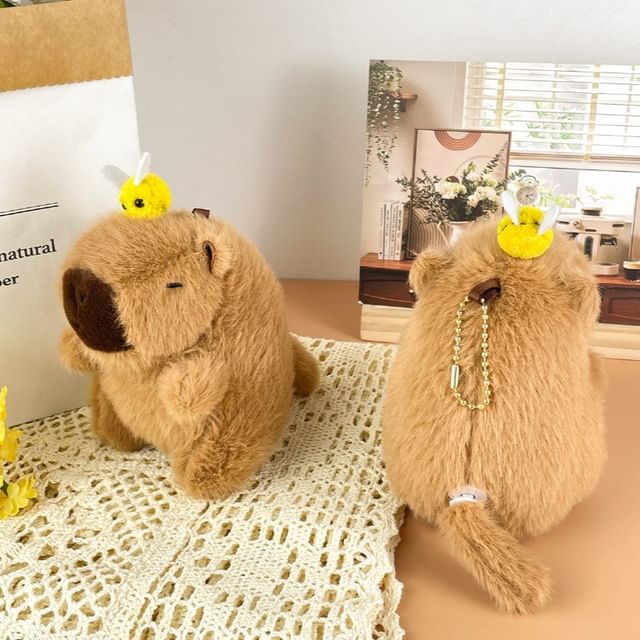 Class 302 - Capybara Bee Chenille Bag Charm Keychain | YesStyle