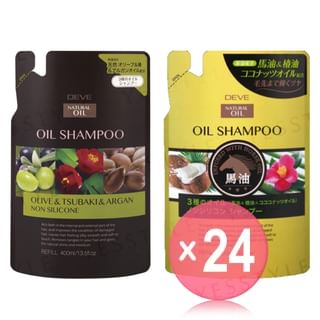 KUMANO COSME - Deve 3 Natural Oil Oil Shampoo Refill 400ml - 2 Types (x24) (Bulk Box)