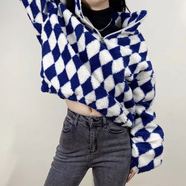 fluffy sweater zip up