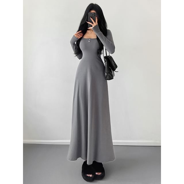 chinese dress ladies Henley Plissé Maxi Dress – Velar Official main image 1