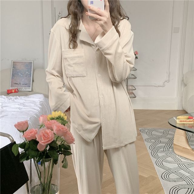 Ukiyo - Pajama Set: Corduroy Top + 