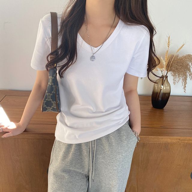 Gwendolyn-Short-Sleeve Plain Tee Various Designs