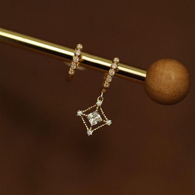 Phoenoa-CZ Drop Earring Hoop Earring
