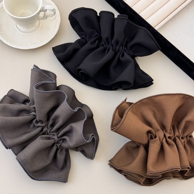 Kayochs-Plain Ruffle Hair Scrunchie