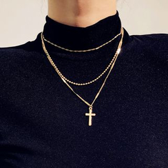 Seirios - Layered Cross Pendant Necklace Seirios - Layered Cross Pendant Necklace