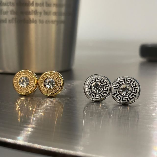 Lilafey-CZ Round Alloy Stud Earring