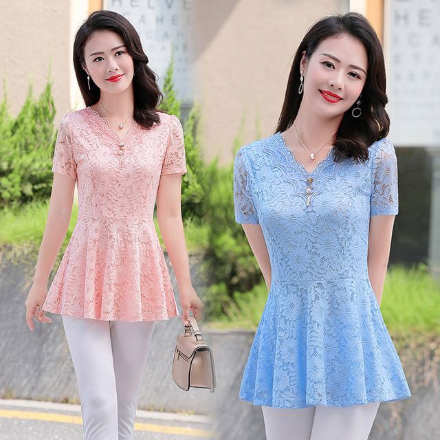 peplum lace blouse