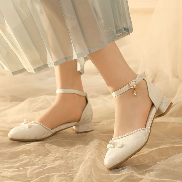 Megan-Low Heel Bowknot DOrsay Pumps