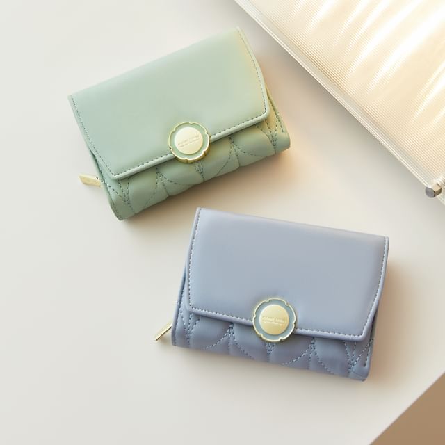tablarosa-Faux Leather Quilted Snap Wallet