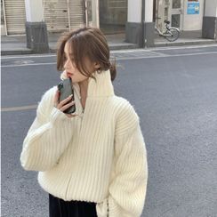 Attune - Turtle-Neck Knit Zip Jacket Attune - Turtle-Neck Knit Zip Jacket