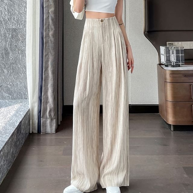 Isaaca-High Rise Striped Wide Leg Pants