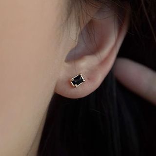 Hansha-Rectangle Agate Sterling Silver Earring