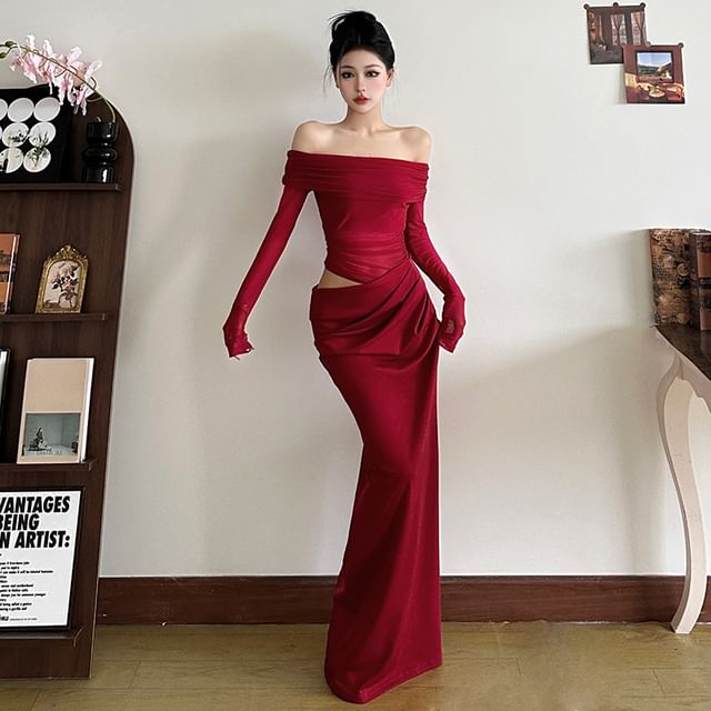 red grad dresses Simple Red Off Shoulder A-line Homecoming Dresses, Graduation Dresses, MH347