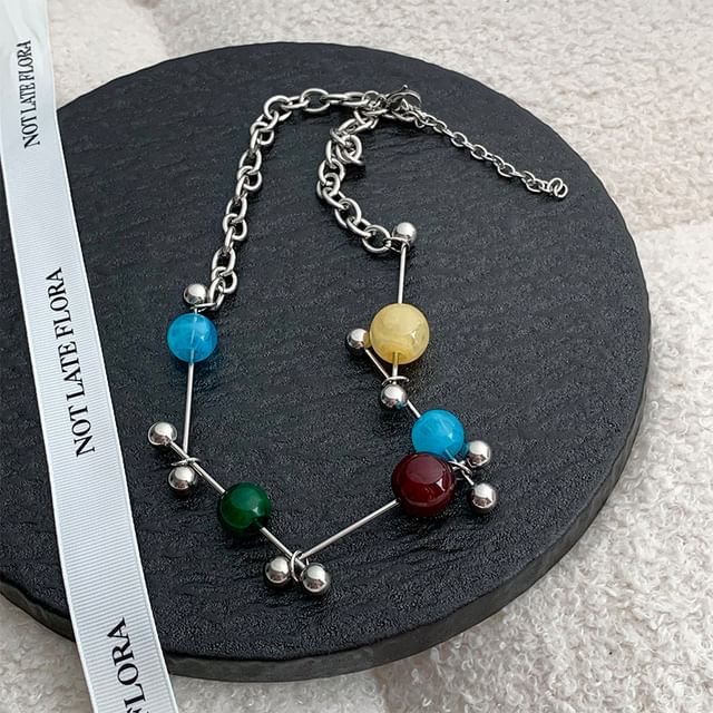 Jael-Acrylic Bead Alloy Choker