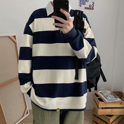 Fresco - Striped Polo Sweatshirt