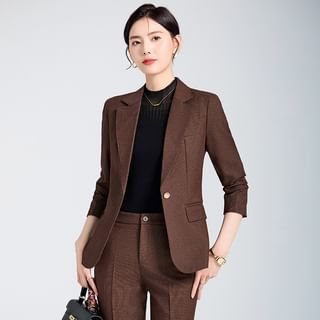 Princess Min Lapel Collar Plain Single Breasted Blazer / Mid Rise Plain Dress Pants Sale