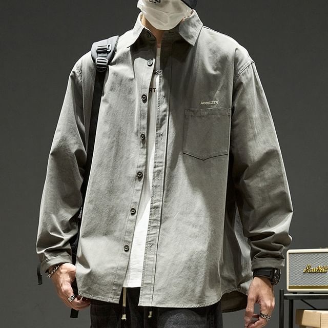 Redsinc-Collared Button-Up Cargo Jacket
