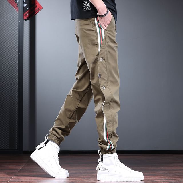 Nataro-Mid Rise Striped Tapered Pants