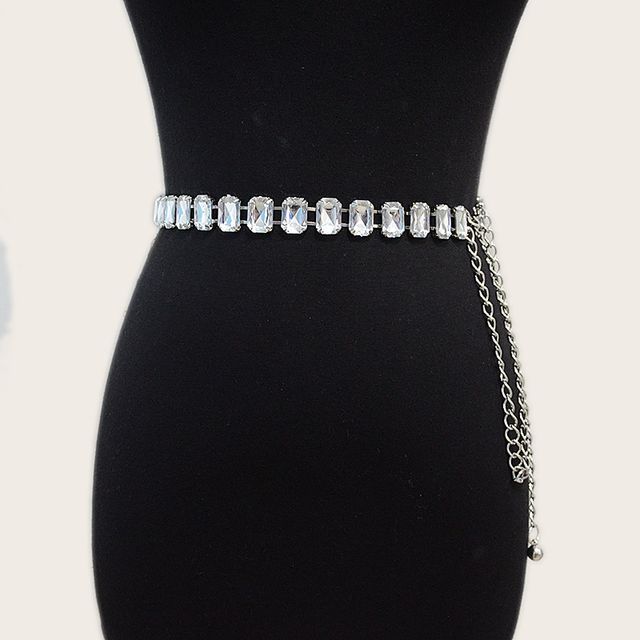 Poyol-Rhinestone Chain Belt