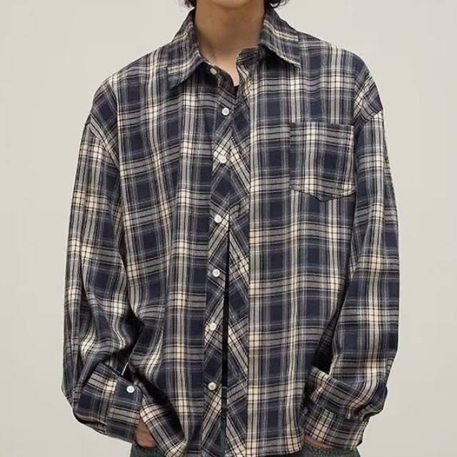 GRAYCIOUS-Long-Sleeve Plaid Shirt