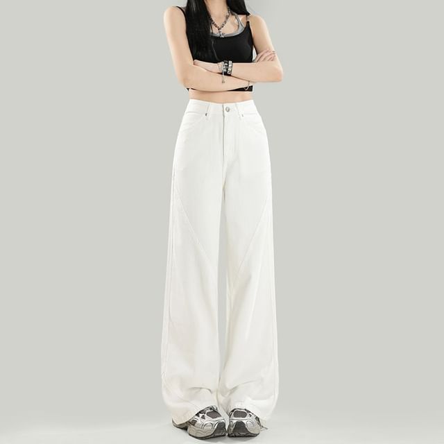 Denimot-High Rise Wide Leg Jeans