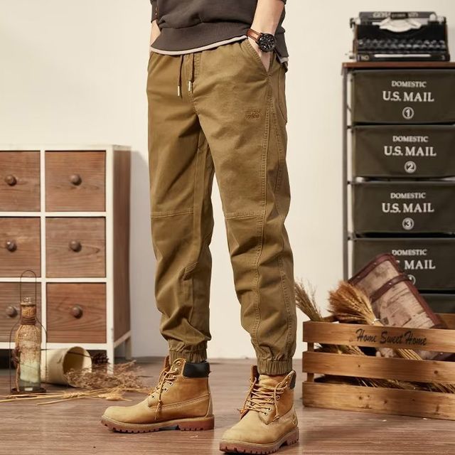 Urtishia-Drawstring-Waist Plain Joggers