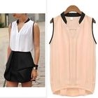 Chika - Stand Collar Sleeveless Chiffon Blouse | YesStyle