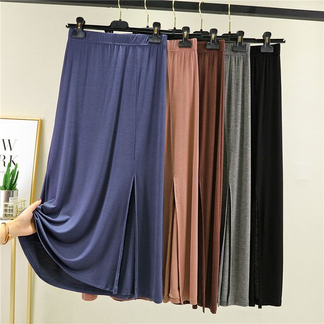 KUMI-Slit Midi A-Line Skirt