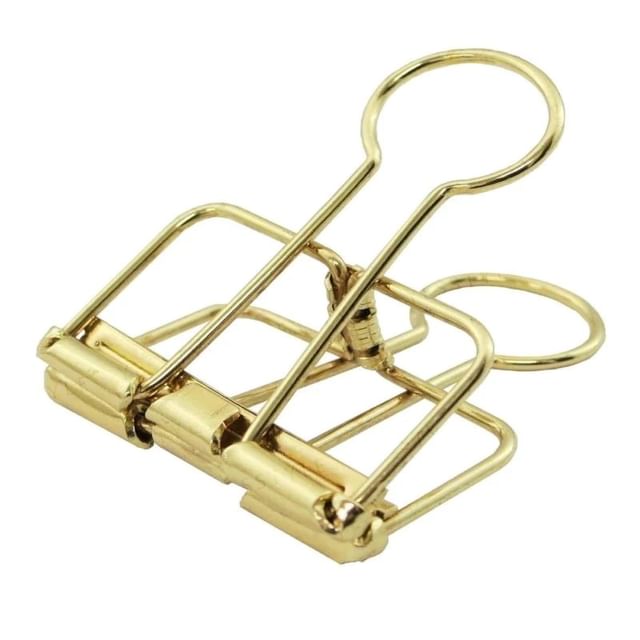 DAISO - Binder Clip Medium Gold | YesStyle