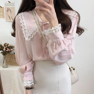 Leoom - Lace Trim Blouse | YesStyle