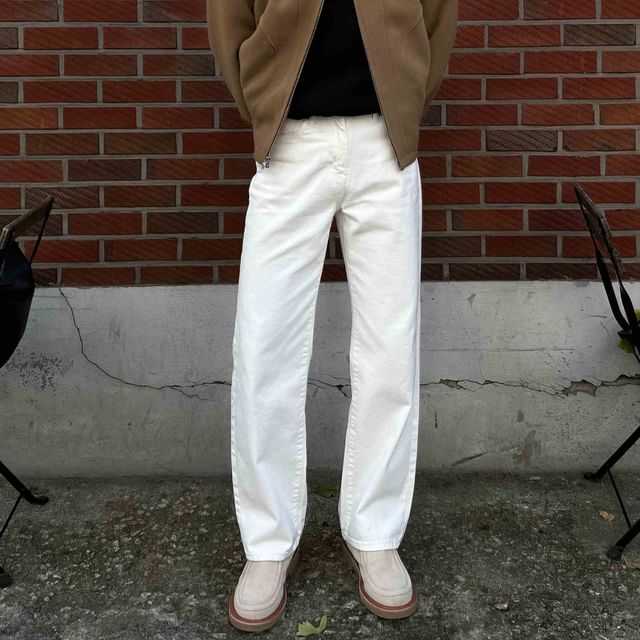 Zentrus-Mid Rise Wide Leg Jeans