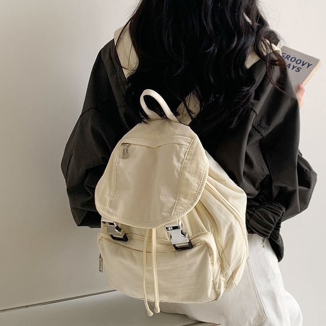 FAYLE-Buckled Multi-Pocket Backpack