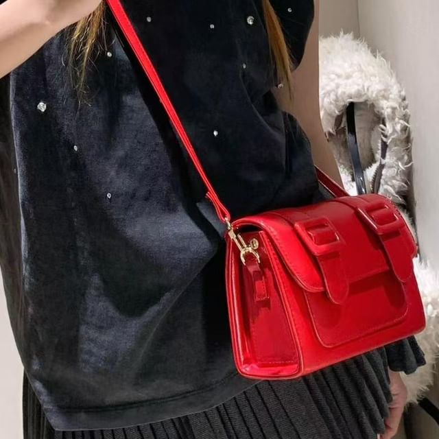 Mulgam-Faux Leather Flap Satchel