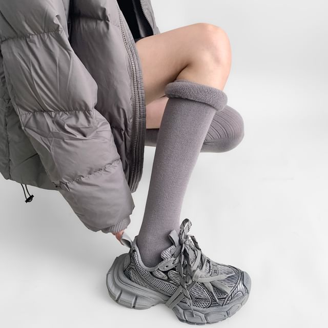 Desperim-Plain Over-the-Knee Socks