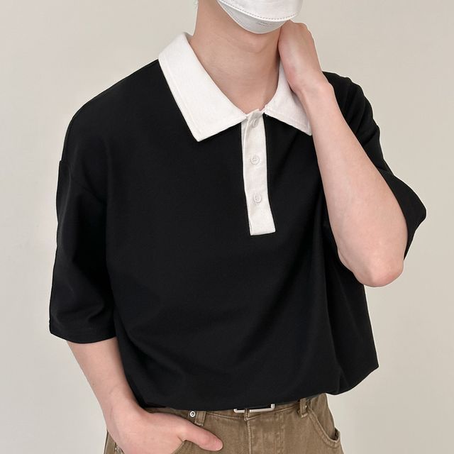 DAZO Studios-Short-Sleeve Two Tone Polo Shirt