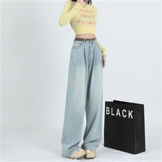 Everose-High Waist Wide Leg Jeans