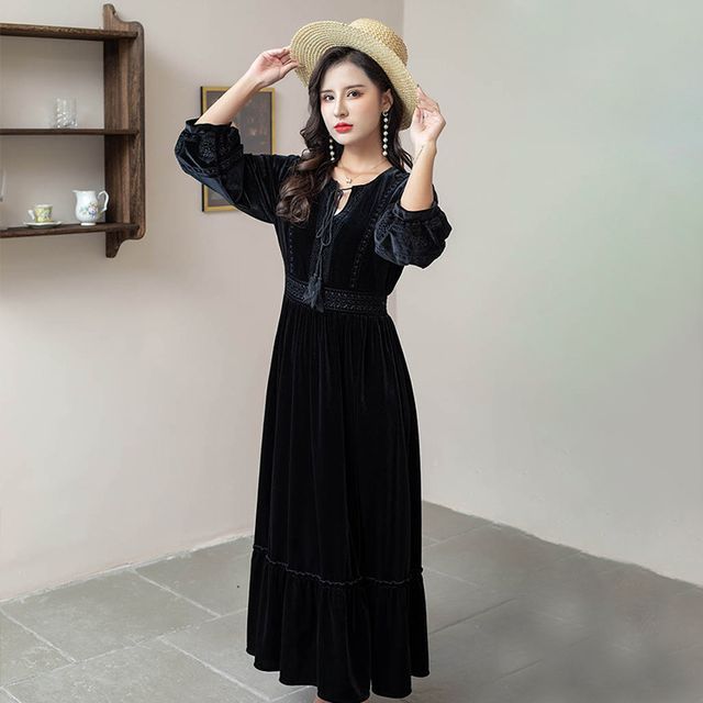 jcpenney maxi dress Burgundy Velvet Dress - Bridesmaid Dress
