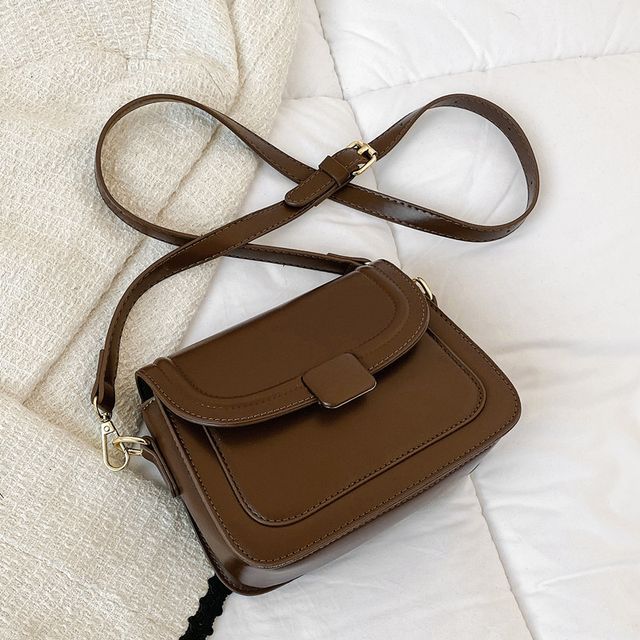 Skyglow-Plain Flap Crossbody Bag