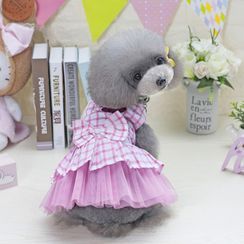 Fabcast - Plaid Bow Pet Dress Fabcast - Plaid Bow Pet Dress