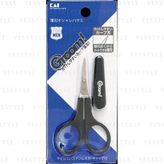 KAI - Groom Eyebrow & Body Hair Scissors Thin Blade With Cover